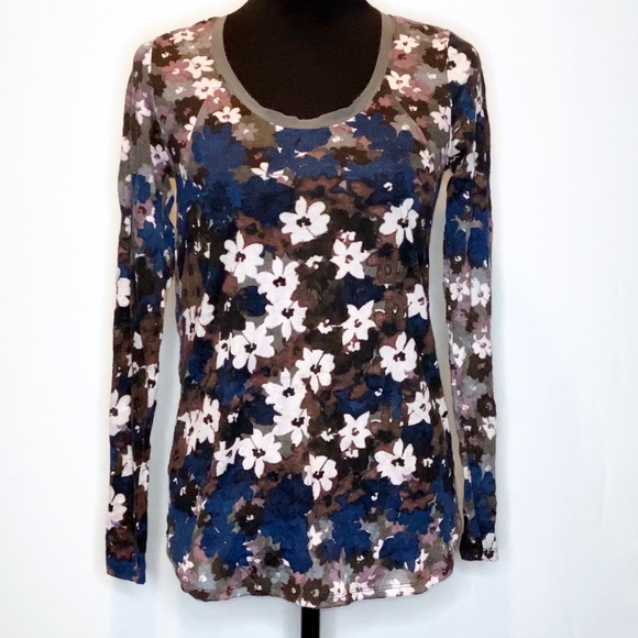 Vera Wang Tops - Vera Wang Deep colored Floral Long Sleeve Tee. 288
